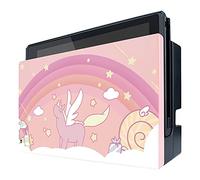 PlayVital Cover Protettiva per Nintendo Switch Dock,Copertura Shell Case Rigida Antigraffio Protezione,Senza Dock,Unicorno Arcobaleno