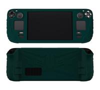PlayVital Cover Protettiva per Steam Deck LCD,Custodia Skin Silicone Case Morbida per Steam Deck LCD Console con Tasti Posteriori&Copri Analogici,Armor Series-Verde