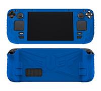PlayVital Cover Protettiva per Steam Deck LCD,Custodia Skin Silicone Case Morbida per Steam Deck LCD Console con Tasti Posteriori&Copri Analogici,Armor Series-Blu