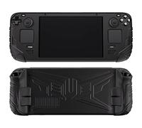 PlayVital Cover Protettiva per Steam Deck LCD,Custodia Skin Silicone Case Morbida per Steam Deck LCD Console con Tasti Posteriori&Copri Analogici,Armor Series-Nero