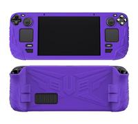 PlayVital Cover Protettiva per Steam Deck LCD,Custodia Skin Silicone Case Morbida per Steam Deck LCD Console con Tasti Posteriori&Copri Analogici,Armor Series-Viola