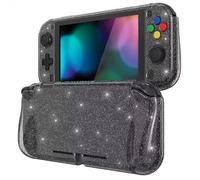 playvital Cover Rigida per Nintendo Switch Lite,Trasparente Glitter Argento