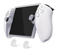 PlayVital Cover Silicone per PS Portal Remote Player,Custodia Protettiva Skin Grip Antiscivolo Copri Levette Analogiche per PS Portal-3D Borchiate-Trasparente Bianco
