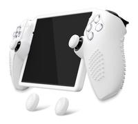 PlayVital Cover Silicone per PS Portal Remote Player,Custodia Protettiva Skin Grip Antiscivolo Copri Levette Analogiche per PS Portal-3D Borchiate-Bianco