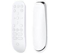 PlayVital Cover Silicone per ps5 Telecomando Multimediale,Custodia Skin Protettiva Copertura Ergonomica per Media Remote Controller-Trasparente Bianco