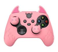 PlayVital Cover Silicone per Xbox Series X S Controller,Carino Demone Custodia Skin Antiscivolo Gomma Protettiva per Xbox Core Joystick&Copri Levette Analogiche-Rosa