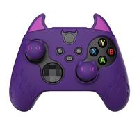PlayVital Cover Silicone per Xbox Series X S Controller,Carino Demone Custodia Skin Antiscivolo Gomma Protettiva per Xbox Core Joystick&Copri Levette Analogiche-Viola