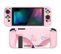 playvital Cover TPU per Nintendo Switch, Unicorno Arcobaleno | Custodia Protettiva Morbida per Joycon Console, Copri Tasti ABXY Direzionali Colorati, Copertura Sottile Dockable Antiurto
