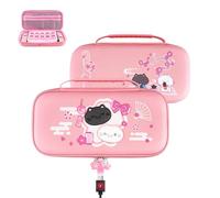 playvital Custodia Portatile per Nintendo Switch 2, Gattino di Fiori, Rosa | Borsa Protettiva da Trasporto con Porta di Ricarica in Silicone e 10 Slot per Schede Gioco, Accessorio Carino Antiurto