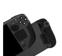 PlayVital Grip Adesivo Gomma per Steam Deck OLED/LCD, Skin Sticker Antiscivolo per Impugnature & Tasti Trackpad, Copri Levette Analogiche per Steam Deck Console, Nero