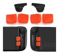 playvital Grip Ergonomico Kit per Steam Deck LCD/OLED, Tasti Posteriori Miglioramento Kit in Silicone & Adesivi Grip Antiscivolo per Pulsanti Trigger, Arancione