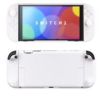 PlayVital per Switch 2 Cover Rigida Dockable, Custodia Protettiva Supporto Pieghevole Accessori per Nintendo Switch 2 Console, Copri Tasti & Gommini per Joycon 2, Bianco