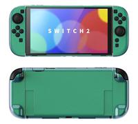 PlayVital per Switch 2 Cover Rigida Dockable, Custodia Protettiva Supporto Pieghevole Accessori per Nintendo Switch 2 Console, Copri Tasti & Gommini per Joycon 2, Camaleonte Verde Viola