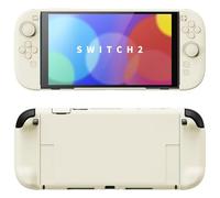 PlayVital per Switch 2 Cover Rigida Dockable, Custodia Protettiva Supporto Pieghevole Accessori per Nintendo Switch 2 Console, Copri Tasti & Gommini per Joycon 2, Giallo Antico