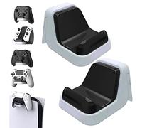 playvital Porta Joystick per ps5, Supporto Controller/Cuffie da Parete per Xbox Series S X, Stand da Muro per Nintendo Switch Pro Joypad, 2 Pezzi, Bianco&Nero