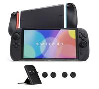 playvital Ranger Cover Dockable Rigida per Nintendo Switch 2 Console, Custodia Protettiva Silicone per Joycon 2, Supporto Regolabile Copri Analogici Accessori per Switch 2, Nero