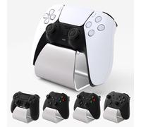 playvital Supporto Metallo per ps5/Edge Controller,Porta Joystick per ps4,Stand-AL Base Universale da Tavolo per Xbox Series/One X S,per Nintendo Switch Pro Joypad-Argento