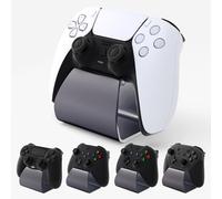 playvital Supporto Metallo per ps5/Edge Controller,Porta Joystick per ps4,Stand-AL Base Universale da Tavolo per Xbox Series/One X S,per Nintendo Switch Pro Joypad-Grigio