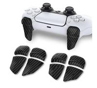 PlayVital Trigger Estensione per ps5/Edge Controller Joystick,BLADE Tasti L1 L2 R1 R2 Grilletto Lungo per PS Portal Remote Player,2 Paia,Fibra di Carbonio Grafite