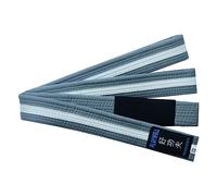 Playwell Cintura grigia per arti marziali per bambini BJJ Ju, Jiu Jitsu con striscia bianca (280 cm)
