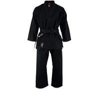Playwell Karate Deluxe Heavyweight Nero 16oz Uniforme - Nuovo - Nero, 5/180cm