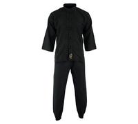 Playwell Kung Fu Uniforme In Microfibra Leggero Nero Per Arti Marziali Gi