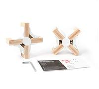 PlayWood 2 Connettori Croce. Morsetti in plastica hi-tech, per collegare pannelli di legno 18-19mm. Ideali per DIY: crea mobili per casa, giardino, ufficio ed eventi (Bianco)