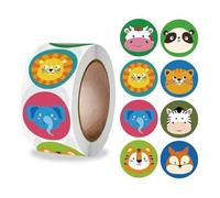 PLAYZOCO Adesivi animali per bambini, 500 pezzi da 2,5 cm con disegni assortiti e divertenti, Vinile di alta qualità, Opaco, Uso singolo, Indoor, Animale, Animalier, Vari animali marini, Bianco
