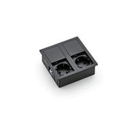 Kopp VersaHIT 939634017 - Presa da incasso doppia, 16 A, IP54, 3400 W, colore: Nero