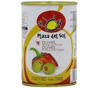 Plaza Del Sol Olive verdi ripiene di pepe 280 g (confezione da 6)