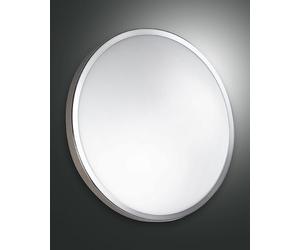 Plaza led big plafoniera tonda 24w bordo cromo e vetro