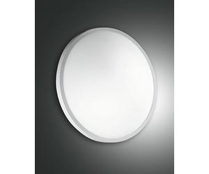 Plaza led small plafoniera tonda 12w bordo bianco e vetro
