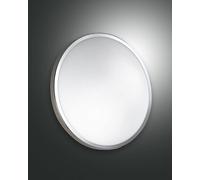 Plaza led small plafoniera tonda 12w bordo cromo e vetro