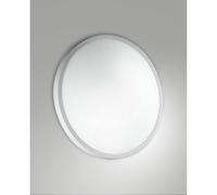 Plaza led small plafoniera tonda 12w bordo bianco e vetro [EEK: A]