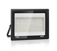 Plazique Faretto LED da Esterno 50W,5000LM Luci da Esterno,7000K Luce Bianca Fredda,IP67 Impermeabile,72 LEDs Faretti da esterno per giardino, cortile, garage,vialetto, officina
