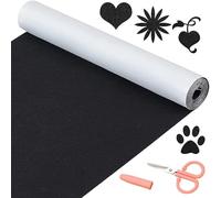 PLCatis Feltro Autoadesivo Nero 30 x 200 cm Multiuso 1 mm Spessore per Scatola Liner Cup Mat Cornici Gambe da Tavolo Fai da Te Halloween