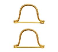 PLCPDM 2pcs Texture Naturale Simulato Rattan Maniglie Accessori di Ricambio Per Borse Fatte A Mano E Casual Viaggio Grande Capacità Borsa Maniglia, Grande, One Size