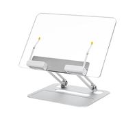 PLCPDM 360 Rotante Trasparente Acrilico Stand Pieghevole Telaio In Alluminio Universale Supporto Dispositivo Per Laptop Cooking Book Capacità 4 kg Supporto Portatile Pieghevole Con Due Assi