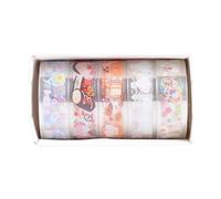 PLCPDM 5 Rotoli Nastro Trasparente Delizioso Modello Fiori Decorativi Mascherare La Farfalla Artigianale Per Le Scorte Scrapbooking