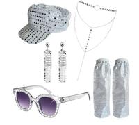 PLCPDM 5Pcs Discoteche 1950 1960 1970 80 Set Rockstars Cool Outfits Per Halloween Festa di Compleanno Costume Dress Up Accessori