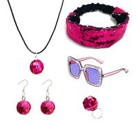 PLCPDM 5Pcs Discoteche 1950 1960 1970 80 Set Rockstars Cool Outfits Per Halloween Festa di Compleanno Costume Dress Up Accessori