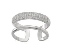 PLCPDM Anello regolabile a doppia fascia, con pietre di zirconia, per donne alla moda e appassionati di gioielli, Rame