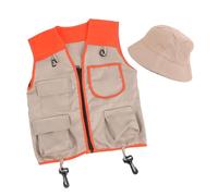 PLCPDM Bambini Outdoor Explorers Kit Bambini Avventura Kit Esploratori Costume Gilet E Cappello Set Halloween Cosplay Costume Accessori