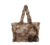 PLCPDM Borsa ascellare da donna a spalla in morbido peluche borsa shopping per autunno inverno portatile (cinghia non è regolabile, Caff