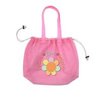 PLCPDM Borsa da spiaggia per bambini, con manico, per raccogliere giocattoli di sabbia, per tenere conchiglie e piscine in rete per ragazzi e ragazze