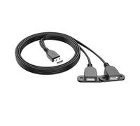 PLCPDM Cavo USB sdoppiatore a Y da Maschio a 2 prolunghe Femmine con per Vite Fissaggio Facile Che estende Le Porte per la Porta Ricarica del Cavo Ricarica