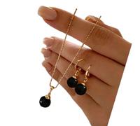 PLCPDM Collana A Sospensione Perle Delicata E Orecchini Abbinati Set Accessori Fatti A Mano Per La Festa Da Sposa O Orecchini Pendola E La Collana Ciondolo