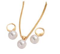 PLCPDM Collana A Sospensione Perle Delicata E Orecchini Abbinati Set Accessori Fatti A Mano Per La Festa Da Sposa O Orecchini Pendola E La Collana Ciondolo