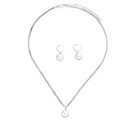 PLCPDM Collana A Sospensione Perle Delicata E Orecchini Abbinati Set Accessori Fatti A Mano Per La Festa Da Sposa O Orecchini Pendola E La Collana Ciondolo