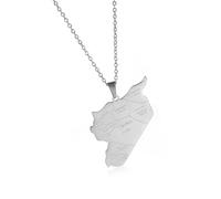 PLCPDM Collana commemorativa con mappa della Siria, ciondolo a forma di mappa della Siria, ornamento per simbolismo culturale e religioso